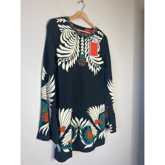 NWT La Double J Mini Supreme Swing Long Fluted Sleeves Dress Black Size: Medium - Picture 3 of 9